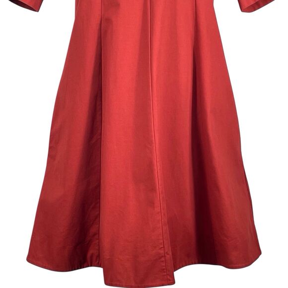 COS A-Line Cotton Twill Dress Size 4 Short Sleeve Burnt Orange Terracotta EUC - Picture 7 of 16